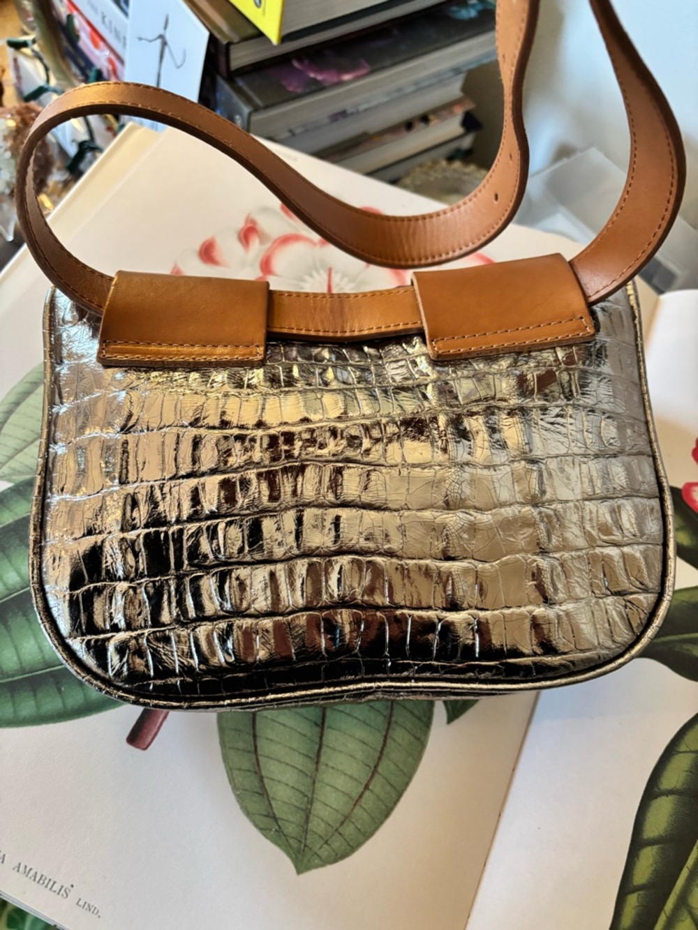 Clare V Silver Fanny Pack - Croc Embossed Leather - EUC - Picture 5 of 16